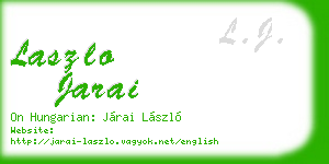 laszlo jarai business card